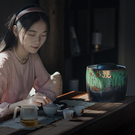 【元昌号】品牌定制茶具玄地青绿茶叶罐東方色「青綠山水」·讓茶住進山林 商品图4