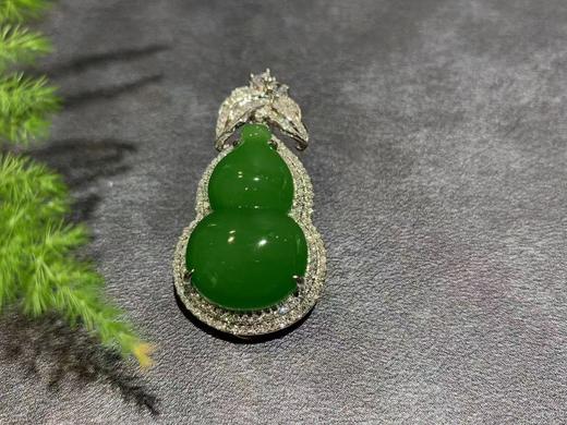 【御珠宫坊·传藏系列】金镶碧玉葫芦吊坠 商品图2
