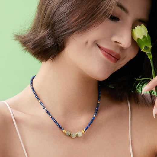 Manrey“暮色青辰”天然石项链银镀金项链 商品图4