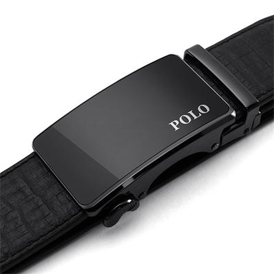 POLO 男士皮带商务休闲鳄鱼纹腰带双头层牛皮男裤带011571 商品图2