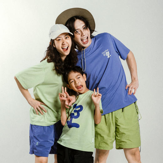 【出游季特惠】ACMEITEM爱棵米户外亲子条纹针织短袖圆领T恤上衣男女GAG3440726C 商品图1