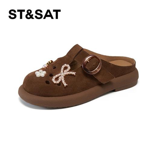 2楼星期六女鞋(新百购）2025年夏季新款棕韵绮饰复古洞洞勃肯SSD2114395 商品图0