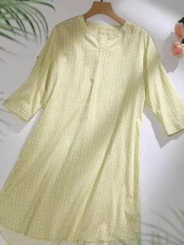 【斜纹梭织100%棉】SCHIESSER德国舒雅女士七分袖连衣裙100%斜纹梭织面料薄而不透31/24767D 商品图2