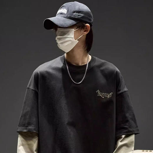 裁缝学苑MQ67圆领假两件卫衣纸样男装长袖T恤样板版型图纸 商品图2