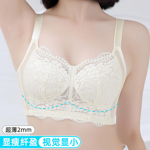 雅黛俪内衣女蕾丝大胸显小显瘦轻薄透气全罩杯收副乳无钢圈文胸 商品图2