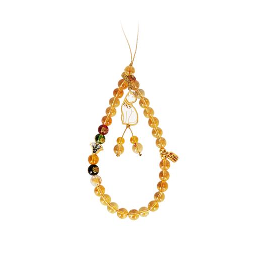 大英博物馆 盖亚·安德森猫系列 五路财神黄色水晶 手机链 商品图4