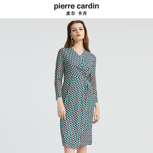 皮尔卡丹女装新款时尚修身淑女收腰连衣裙P4331E4940G3 商品图0