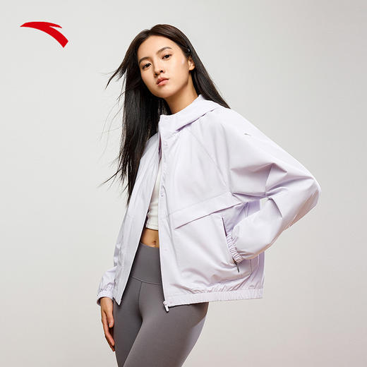 【S/M/L/XL】安踏梭织运动外套女士夏季季新款休闲百搭防风连帽上衣162437613N【库存有限，如无货将做退款，介意慎拍！】 商品图2