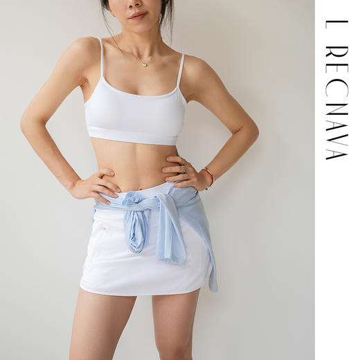 L RECNAVA 猫耳朵细肩带带胸垫运动胸衣 U型领 胸垫可拆卸 裸感内搭小背心 商品图8