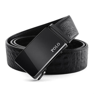 POLO 男士皮带商务休闲鳄鱼纹腰带双头层牛皮男裤带011571 商品图4