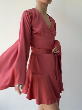 KEEPSAKE | Romance Wrap Dress [裹身裙 短款 粉]