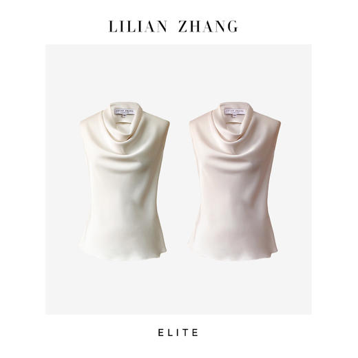 E——“定制”——静奢风———风尚之选——斜裁荡领无袖上衣 2502017 商品图0