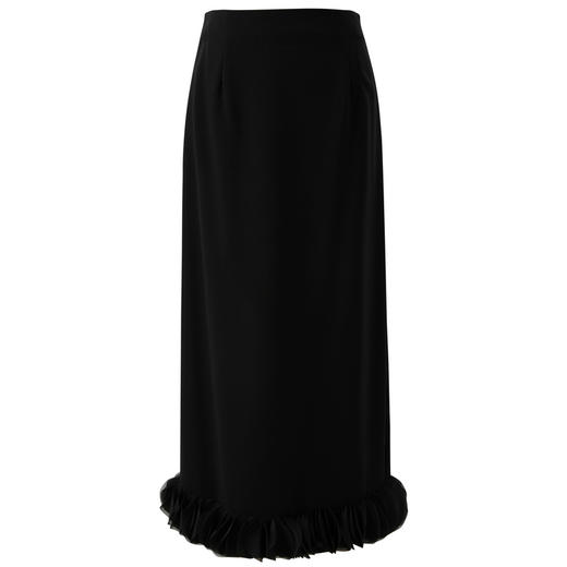 三彩2025夏季新款优雅半身裙欧根纱拼接花边直筒裙开叉长裙M 商品图4