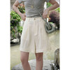 官网850！莱赛尔天丝亚麻中高腰阔腿短裤女宽松透气薄款垂感休闲显瘦五分裤 商品缩略图1