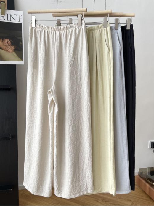 🌸穿不腻的「隐形贵气」💰亚麻自带清凉buff❗【老钱风亚麻阔腿裤】💕裤身自带松弛“富贵皱”，带着野生的呼吸感，🍑越穿越有故事❗  商品图3