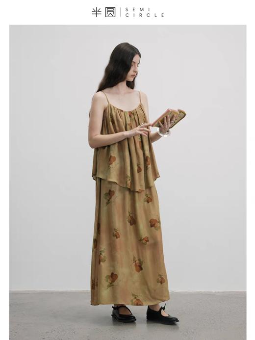 半圆/D23214307/花朵印花假两件吊带连衣裙 商品图2