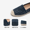 千百度闪钻编织底渔夫鞋女休闲平底鞋舒适浅口单鞋A25136813 商品缩略图3