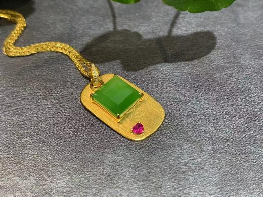 【御珠宫坊】金镶碧玉吊坠 商品图2