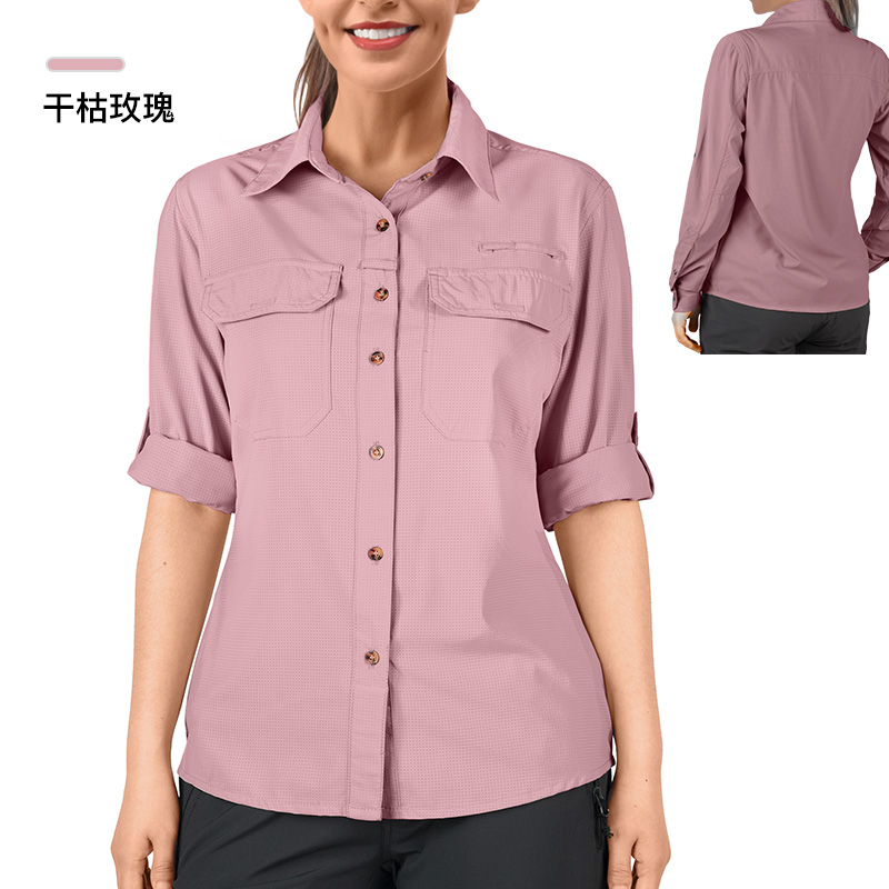 【ispo获奖面料】33000ft北欧户外女士速干衬衫女高透气徒步登山夏季长袖衬衣凉感大码