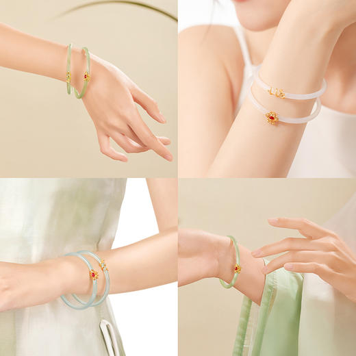 【故宫饰品】如意叮当镯一对玉髓手镯红玛瑙镯子玉镯生日礼物 商品图4