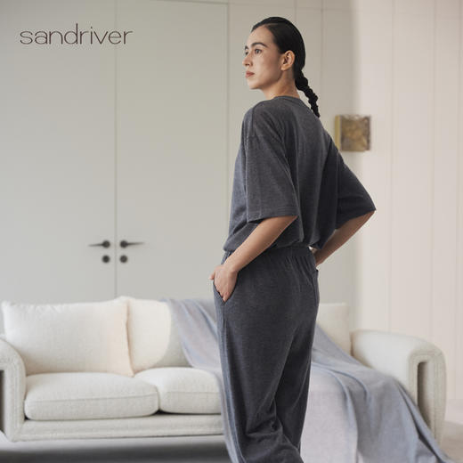 精纺羊绒宽松短袖女套衫SJF97W039N 商品图2