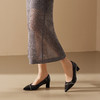 【静音系列】千百度条带漆皮粗高跟鞋女通勤浅口单鞋A25185673 商品缩略图4