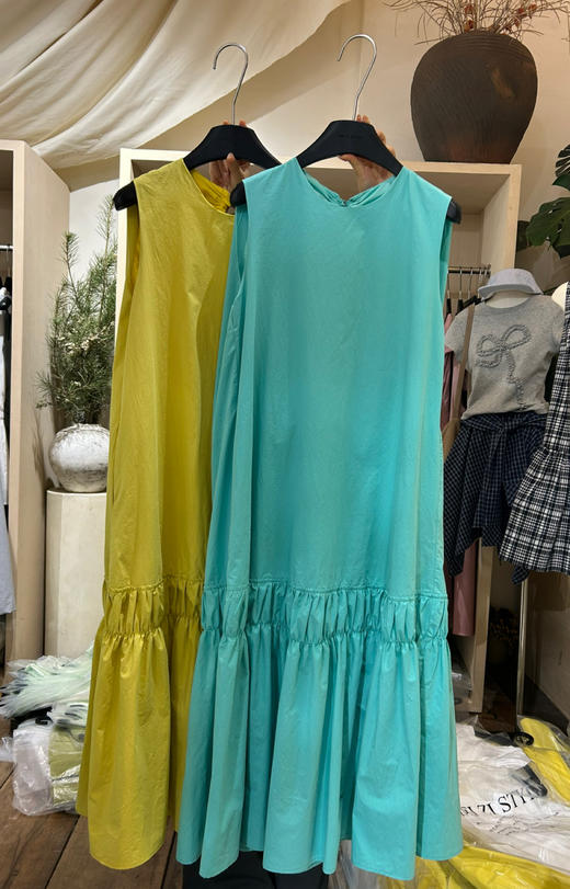 【门店同款】ENJOY夏季“后花园”收皱露背背心裙 162404104 商品图0