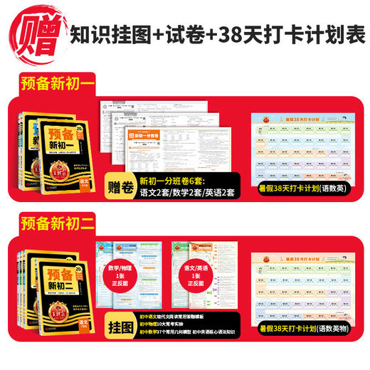 2025新版王朝霞预备新初一初二7-8年级暑假课本预习初中语文数学英语物基础知识语文数学英语自测练习题初中教辅书通用人教北师版 商品图4