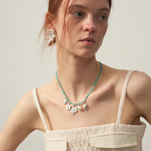 lost in echo2025夏季新款度假异域珍珠算盘手工多元素挂坠项链女 商品图1