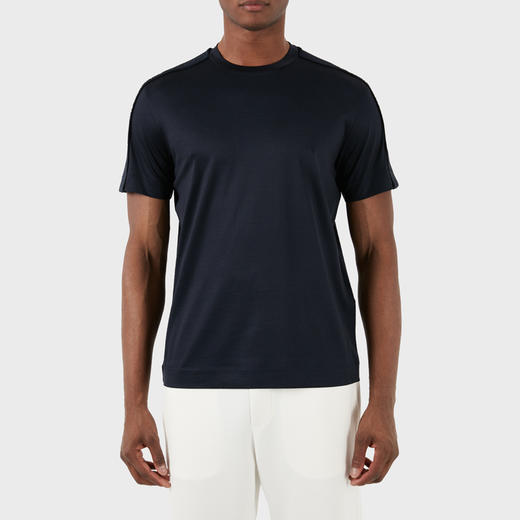 EMPORIO ARMANI 阿玛尼 男士莱赛尔混纺圆领短袖T恤 深蓝色 3D1TD3 1JUVZ 0920 商品图1