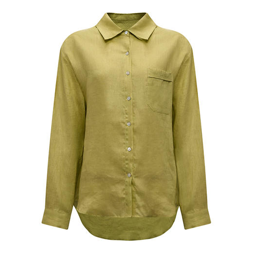 【2件9折】【Petit Bari】(多色)百搭亚麻纯色长袖衬衫简约休闲高品质百搭 商品图4