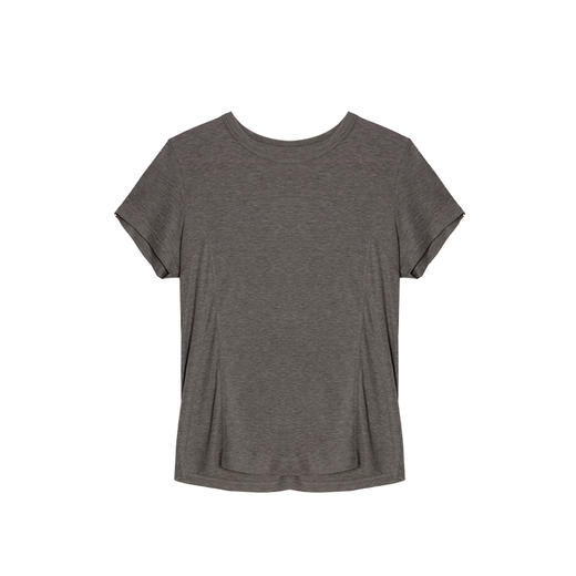 设计感圆弧拼接桑蚕丝莱赛尔短袖T恤T2502096 商品图4