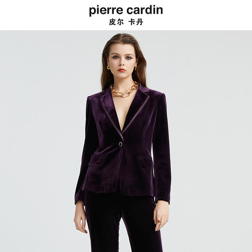 皮尔卡丹女装新款时尚摩登复古丝绒西装P4320U4992Z0 商品图0