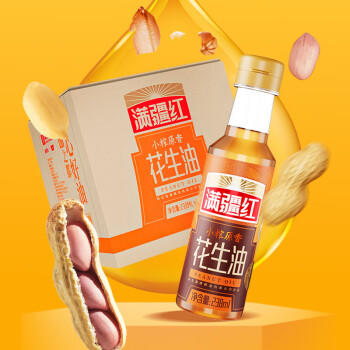 满疆红 食用油 小榨原香花生油238ml*12整箱装 家庭实惠锁鲜装 /粮油调味 /食用油 /花生油 商品图2
