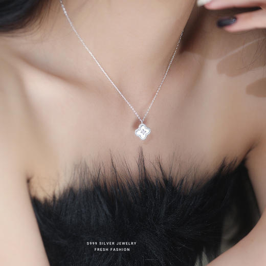 【四叶清辉】s999纯银四叶草项链【YXS-A4169】 商品图1