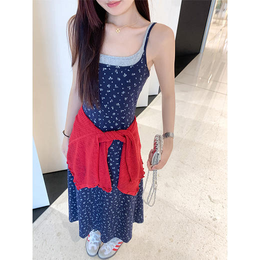 【169元任选2件】现货秒杀！卖完下架不再补 ！假两件小碎花吊带连衣裙 商品图1