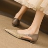 【预售5天】法式尖头真皮软皮透气镂空单鞋女新款夏季低跟百搭配裙子KYD&KK10960 商品缩略图1