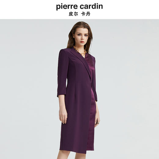 皮尔卡丹女装新款都市礼服简约拼接连衣裙P4306E4075T0 商品图1