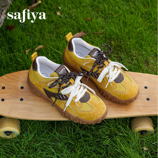 Safiya/索菲娅2025撞色复古双系带透气户外轻便休闲阿甘德训鞋SFD3112426 商品图3