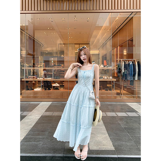 【折后再享2件88折】最后一波现货！抽褶波点吊带连衣裙 日常229.99/件 立减80 秒杀149.99/件！！ 商品图3