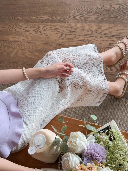 张心子【花影阑珊】气质女人味蕾丝半身裙 U2505047 商品图4