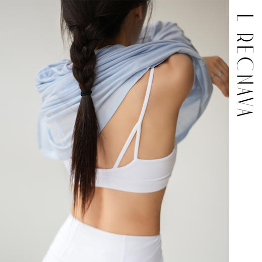 L RECNAVA 猫耳朵细肩带带胸垫运动胸衣 U型领 胸垫可拆卸 裸感内搭小背心 商品图2