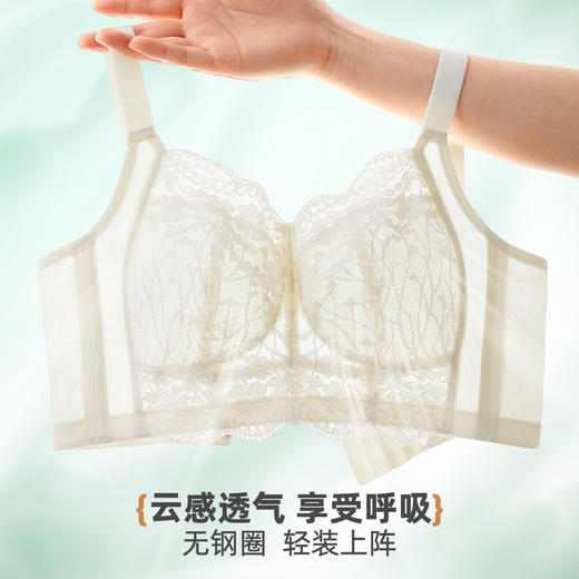 雅黛俪内衣女蕾丝大胸显小显瘦轻薄透气全罩杯收副乳无钢圈文胸 商品图4