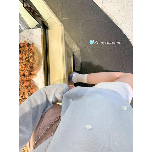 <曾小咸推荐> 韩系蓝色薄款长袖防晒t恤女夏宽松慵懒风罩衫 商品图2