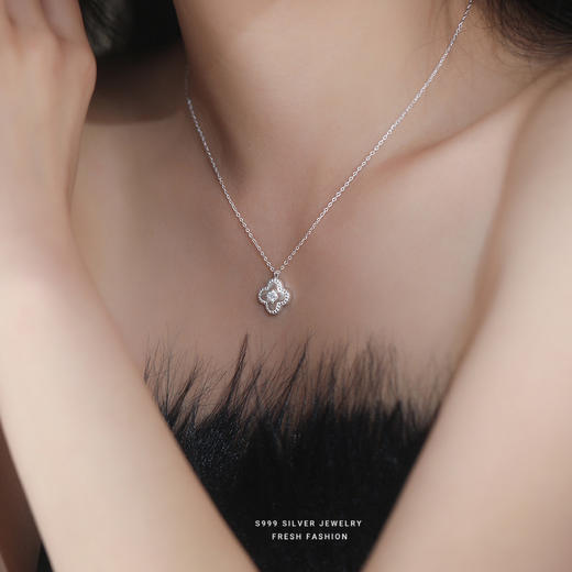 【四叶清辉】s999纯银四叶草项链【YXS-A4169】 商品图2