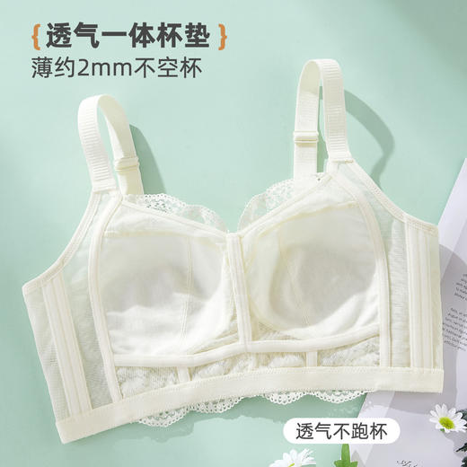 雅黛俪内衣女蕾丝大胸显小显瘦轻薄透气全罩杯收副乳无钢圈文胸 商品图6