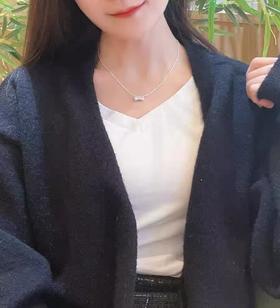 潘D拉纯银蝴蝶结项链，超级甜美~