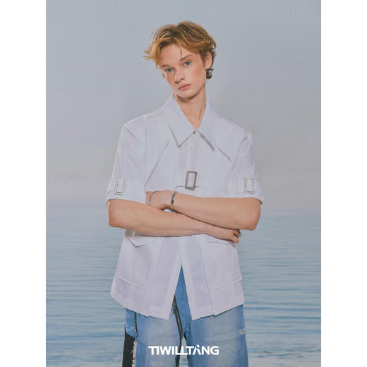 TIWILLTANG启世录“日予驳肖”日字扣短袖夹克外套男 商品图1