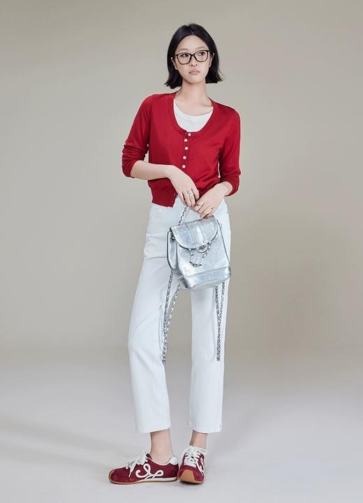 美洋同款新款夏日百搭马骝水洗牛仔裤丹宁360°弹力修身九分烟管裤 商品图6