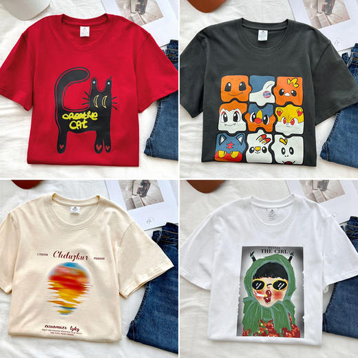 89元两件！🔥2025不一样的印花T恤,升级版【纯棉好运印花T恤】印花设计巨好看，转爆回头率 ✅三季皆可穿 简单又百搭最 商品图9